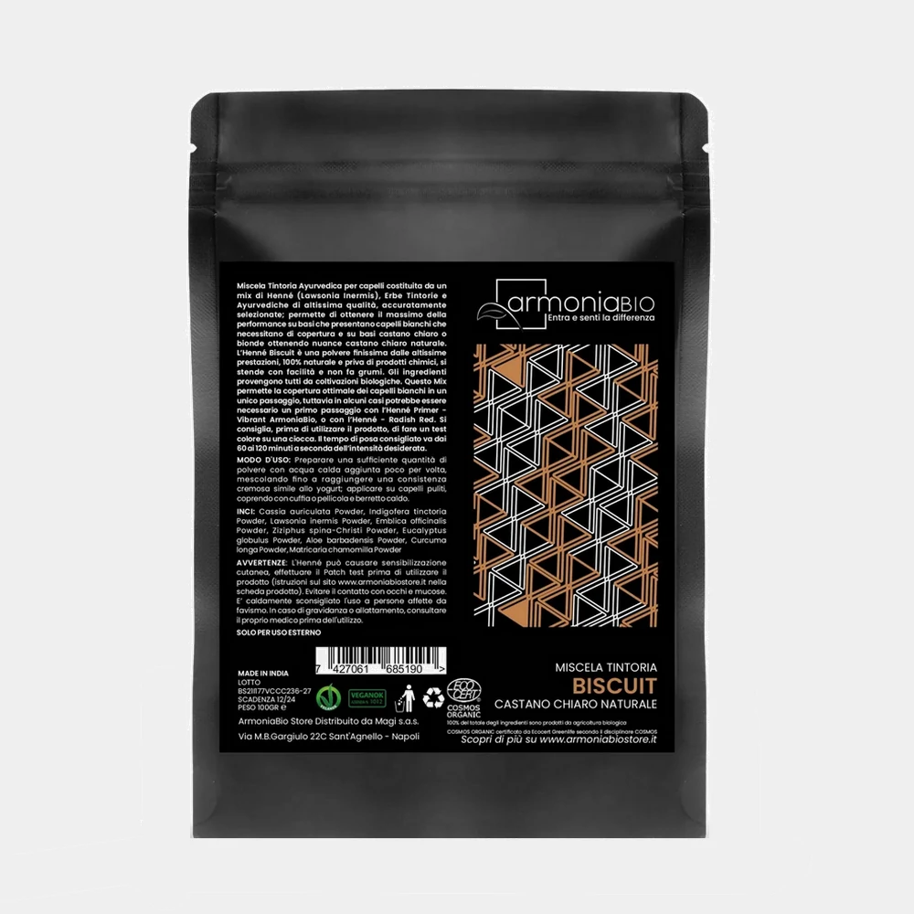 ARMONIABIO BISCUIT CASTAÑO CLARO TINTE AYURVEDICO METODO CURLY
