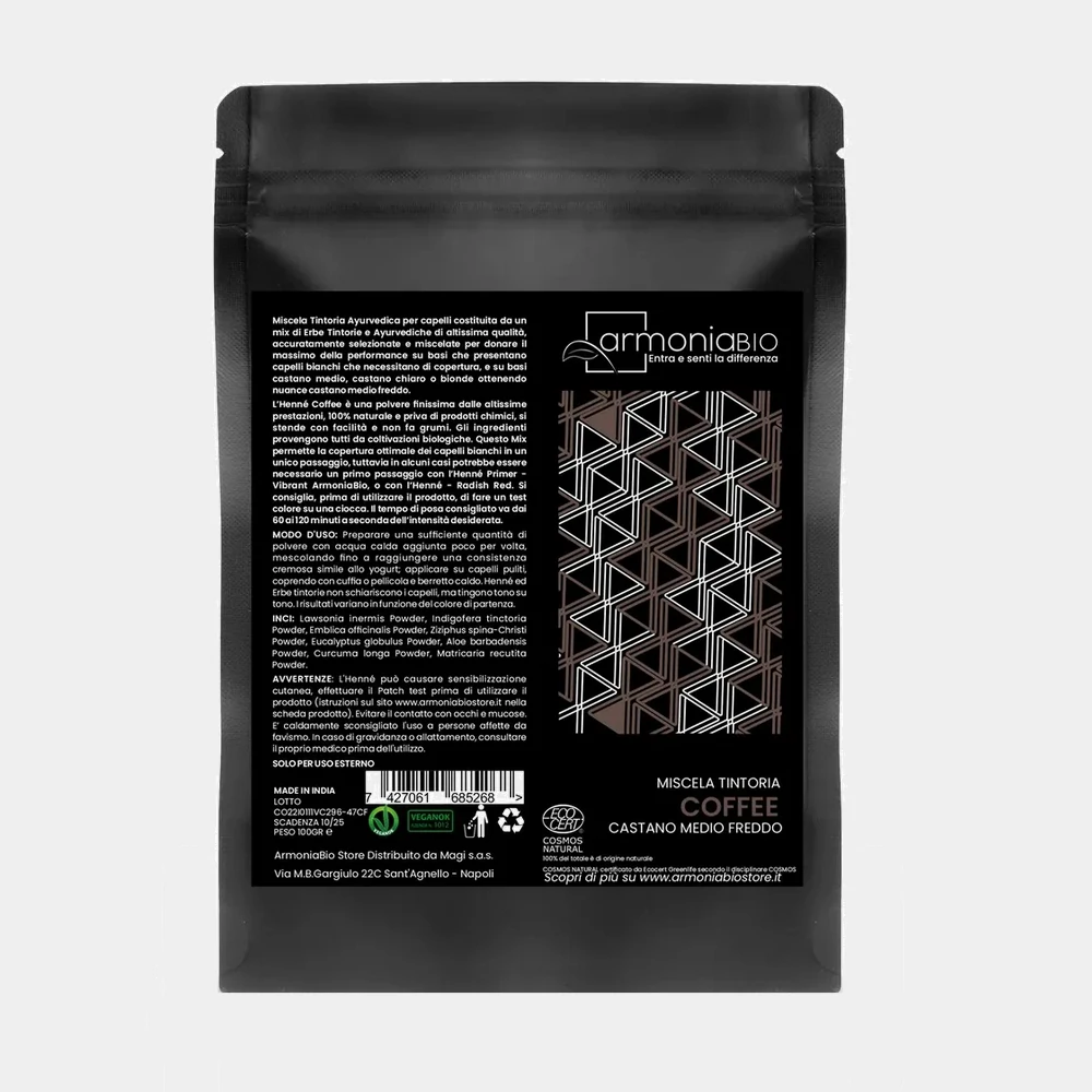 ARMONIABIO COFFEE CASTAÑO MEDIO TINTE AYURVEDICO METODO CURLY