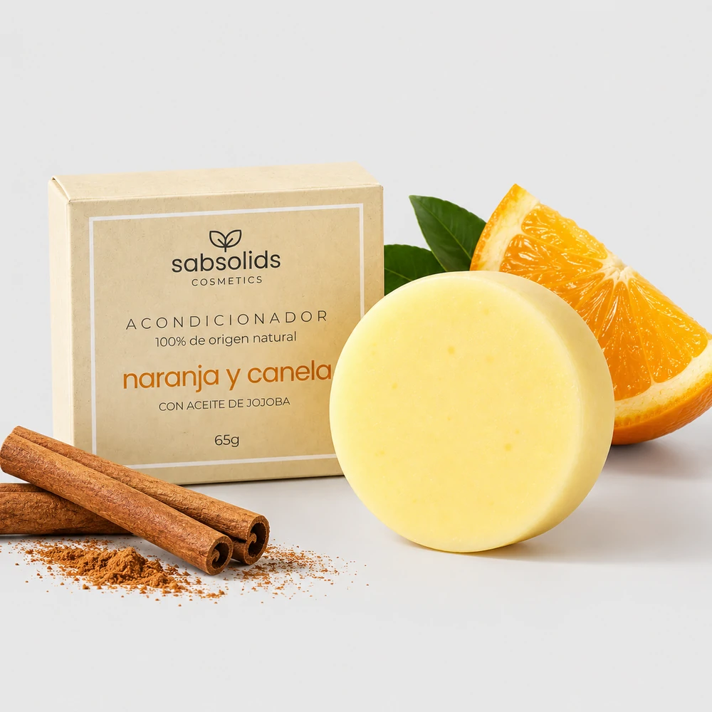 Acondicionador sólido nutritivo con proteína de seda, naranja y canela Sab Solids - Imagen 2